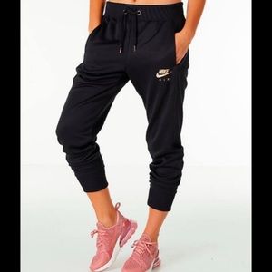 Nike Air Black Joggers with Rose Gold Details